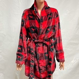 Victoria’s Secret PINK red & black checkered robe